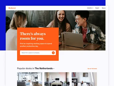 Deskover - Homepage company concept desk product search web