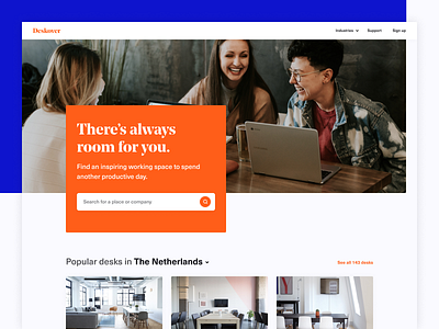 Deskover - Homepage company concept desk product search web