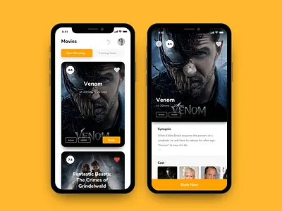 Movie App [WIP] app card ios iphone mobile movie thumbnail ticket ui ux wireframe