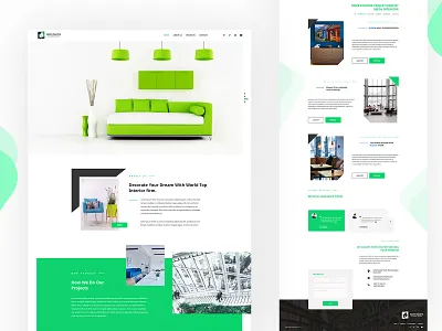Landing Page Design For "Reeth Creative Interior" color e commerce home page design interior architecture interior design landing page minimal minimal web design uiux ux design web design web header