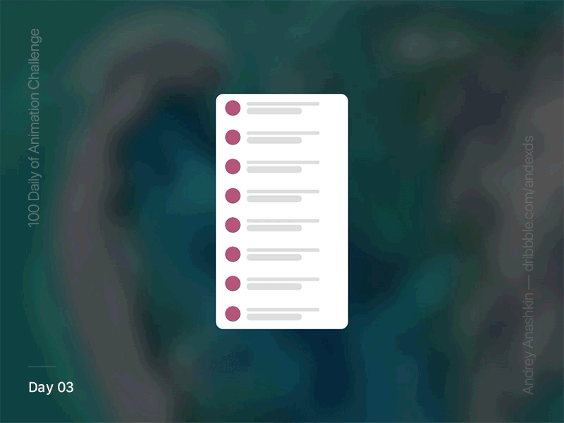 3 day of Animation Challenge after effect animation app blur challenge concept design freebie interface navigation principle source file ui