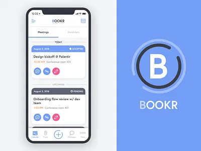 BOOKR app branding calendar card clean color creative design flat icon interaction ios iphonex minimal mobile mobile app ui user experience user interface ux