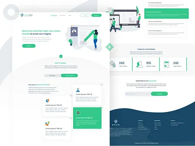 ContentDaDa - Landing animation content freelance green green landing illustration landing page minimal re branding ui web web ui design