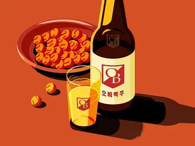 OB beer and my favorite side dish beer korea