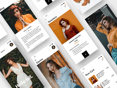 Women's Fall Fashion - Mobile Version app blog cart checkout clothing ecommerce fall fashion ios iphone x minimal mobile sketch ui ux womens