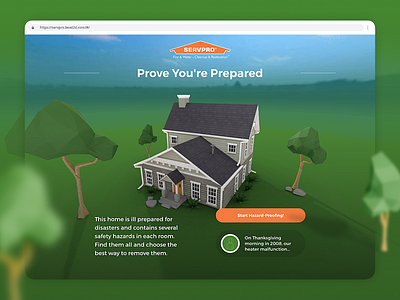 Servpro Preparedness Three.js Game 3d cinema4d game house interactive preparedness servpro threejs ui ux website