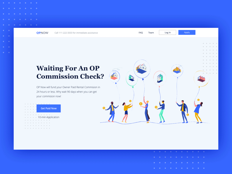 OpNow - Landing Page clean colors design illustration landing minimal ui ux vectors web website