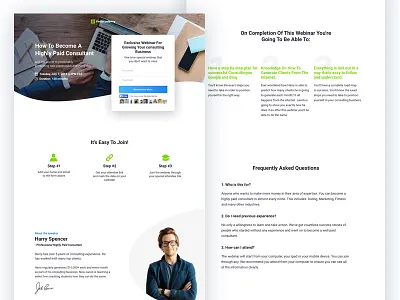 ProAcademy Webinar landing landing page design minimal onepage registration form sign up ui ux webinar webinar landing page
