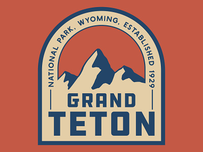 Grand Teton Patch badge design grand teton logo mountains national park outdoors patch retro tetons vintage wilderness