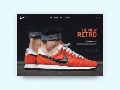 Daily UI 003 - Landing Page (2.0) dailyui dailyui003 fashion fullscreen gradient landing page nike pegasus ui web design