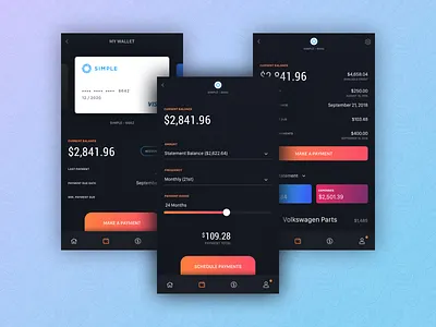 Daily UI 004 - Calculator calculator dailyui dailyui004 dark ui financeapp gradient mobileapp payment slider ui wallet
