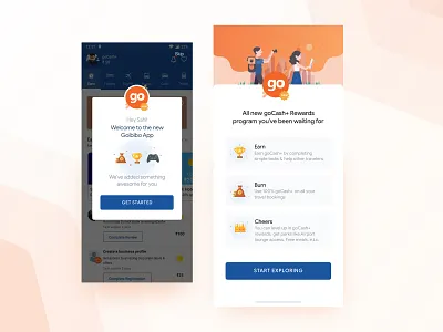 Goibibo Rewards Screen achievement dribbble earn game gift goibibo home screen illustration iphone x money onboarding orange prize rewards splash travel