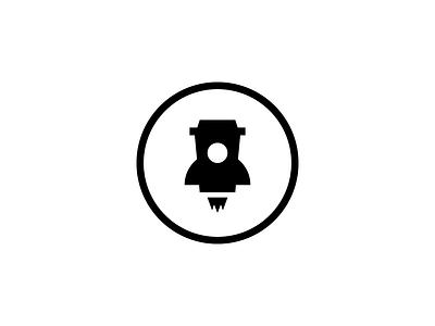 Fuelled By Caffeine branding coffee cup fuelled by caffeine illustration logo rocket