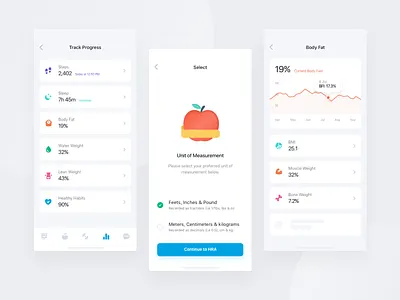 Track Progress app body fat fitness app illustration ios iphone ui ux