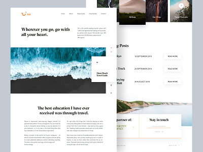 Tui Travel Landing Page Exploration booking clean color header iceland landing landing page minimal menu card travel ui travel blog travel blogger travel inspiration web design