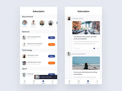 news subscription app design illustration ios kit logo news ui ux