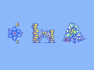 Cryptocurrency Icon Exploration bitcoin branding cryptocurrency ethereum icon illustration litecoin ui
