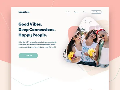 Happsters brand identity branding icon illustration landing page logo typography ui ux website