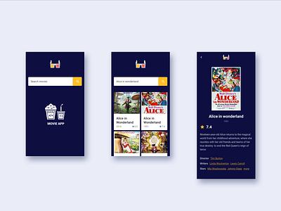 Movie Search Ui Design with react card ui cinema film graphic design icon micro interaction movie movie app movie search popcorn react search styled components ui uidesign