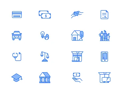FinTech Icon Set branding credit app fintech icon icon set illustration vector