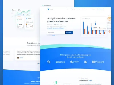Vitally Homepage analytics branding business development churn customer growth and success data analyze illustration kpi landing page onboarding typography ux design web design