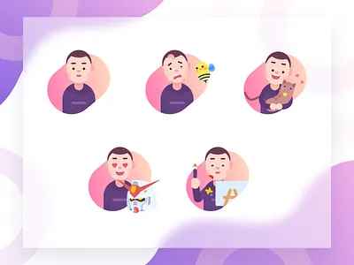 Paperpillar Character bee cat character cute face gradient gundam icons illustration mascot paint people potrait