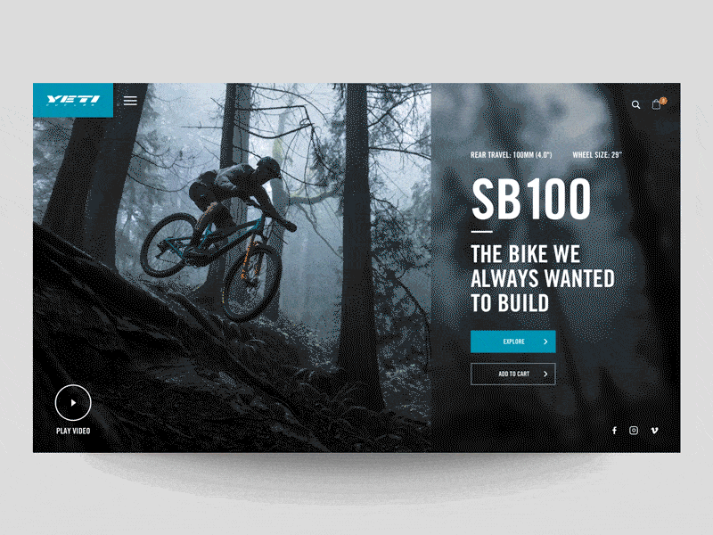 Daily UI "Yeti" animation concept design exploration header interaction interface motion principle product ui ux webdesign website