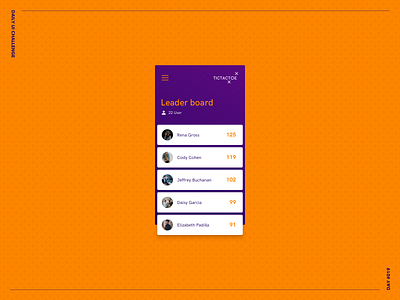 Leader Board challenge colors daily ui challenge dark design light orange portfolio ui ux