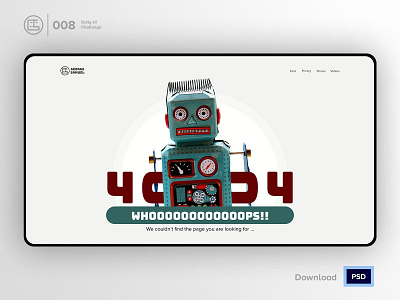 404 | Daily UI challenge - Day 008/100 404 animation clean design daily ui daily ui 008 dark ui ecommerce george samuel hero section interaction interaction design landing page not found trendy ui design ui ux design user experience user interface ux web design