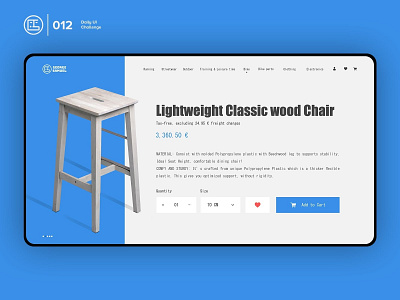 Product Details | Daily UI challenge - Day 012/100 animation chair clean design daily ui daily ui 012 dark ui ecommerce george samuel hero section interaction interaction design landing page product details trendy ui design ui ux design user experience user interface ux web design