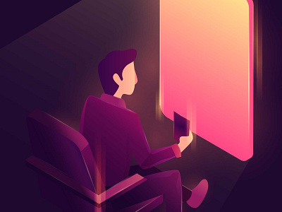 Video Call the Sunset illustration 3d app gradient illustration isometric light peace phone screen vector window