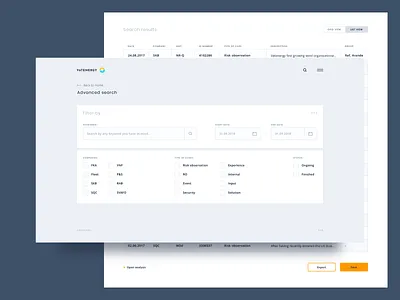 Vatenergy. Search clean dashboard energy experience filter filtering input interface results search simple ui user experience ux web