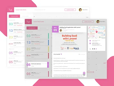 Event Scheduler cebu colorful event laravel light pink scheduler