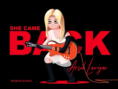 Avril came back black illustration music poster rock star web
