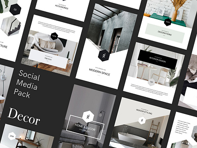 Decor Canva Social Media Pack accessories architect architecture blog brand decorator furniture instagram instagram stories phone portfolio pshotoshop showcase social social media social media banner stylish stylist template trend
