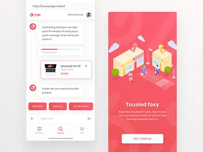 Product search with chatbot | Chatbot App ai app app design app ui artificial intelligence chatbot app ios app