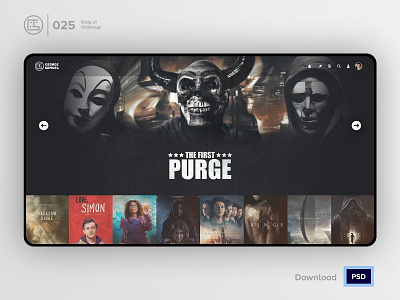 TV App | Daily UI challenge - Day 025/100 animation daily ui daily ui 025 dark ui ecommerce free psd free ui kit freebies george samuel hero section imdb interaction interaction design landing page netflix trendy tv app user experience user interface ux