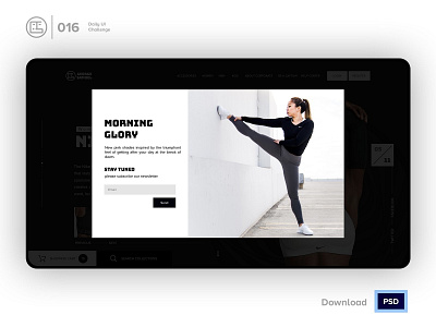Popup overlay | Daily UI challenge - Day 016/100 animation daily ui daily ui 016 dark ui ecommerce free psd free ui kit freebies hero section interaction interaction design landing page newsletter nike popup trendy ui ux design user experience user interface ux