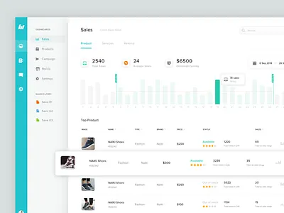 Dashboard Sales app dashboard design desktop earning management marketing product sales store table ui ux web webdesign