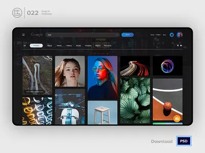 Google images Redesign dark | Daily UI challenge - Day 022/100 animation daily ui daily ui 022 dark ui ecommerce free psd free ui kit freebies george samuel google images hero section input interaction interaction design landing page search trendy user experience user interface ux