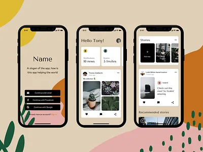 Mason - App templates app dashboard feed ios iphone x log in pattern sign up social media ui ux