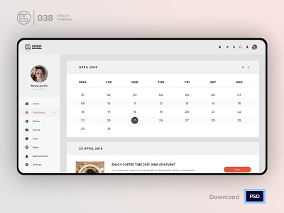 Calendar Dashboard | Daily UI challenge - Day 038/100 animation calendar calendar dashboard daily ui daily ui 038 dark ui ecommerce free psd free ui kit freebies george samuel hero section interaction interaction design landing page meeting trendy user experience user interface ux