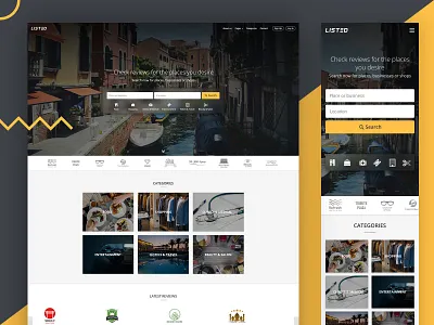 Listed - Home page design desktop home listed listing listing directory mobile ui ux web design