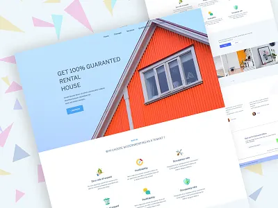 Apartment Rental Landing Page Exploration #14 apartment rent button clean color landing website design real estate roomate ui ux website