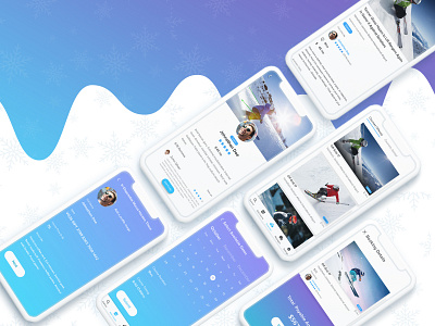 Skiing App booking games schedule ski skiing snow sports tutor ui ux winter