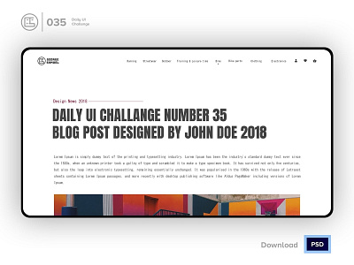 Blog Article Post | Daily UI challenge - Day 035/100 animation article blog blog post daily ui daily ui 035 dark ui ecommerce free psd free ui kit freebies george samuel hero section interaction interaction design landing page news post user experience user interface