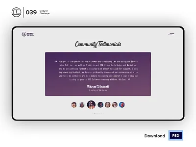 Testimonials | Daily UI challenge - Day 039/100 animation daily ui daily ui 039 dark ui ecommerce free psd free ui kit freebies george samuel hero section interaction interaction design landing page testimonials trendy user experience user interface ux web design