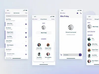 Intranet Messenger - Group Chat Flow chat chat app group chat messenger messenger app messengers mobile mobile app mobile app design mobile app experience ui ui design uidesign ux ux design