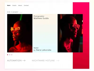 Concept Website Mathew Guido concept foto gradient model ui uiux website