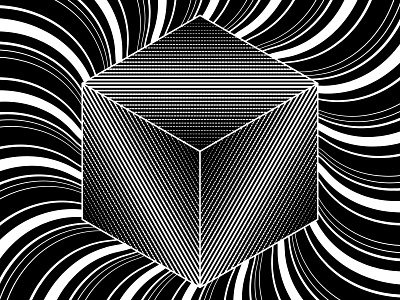 Cubed 7- Sept.24.2018 art black and white blend blend tool lines opart shadows shapes stripes vector